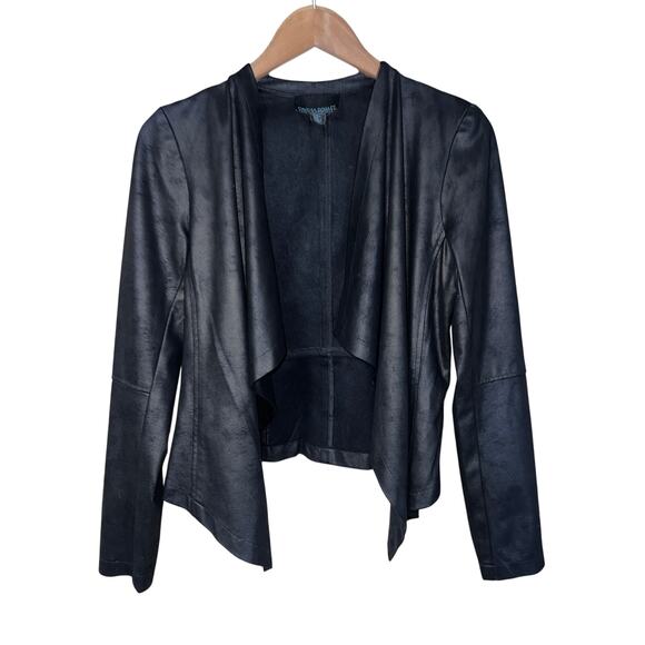 Cynthia Rowley Cardgian Jacket Womens Medium Moto Faux Suede Open Cascade - Picture 2 of 8